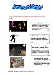 English Worksheet: hobbies
