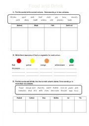 English Worksheet: Food and Containers