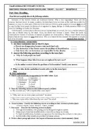 English Worksheet: second term test