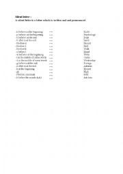 English Worksheet: silent letters