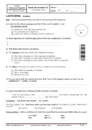 test 2 first form tunisian students