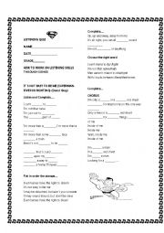 English Worksheet: Supermans song.