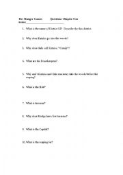 The Hunger Games Chapter One Questions 