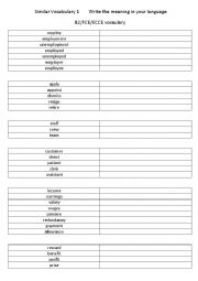 English Worksheet: Similar words B2 vocabulary