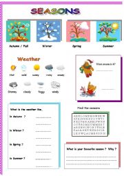 English Worksheet: seasons