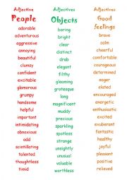 English Worksheet: A3 Adjective posters - display