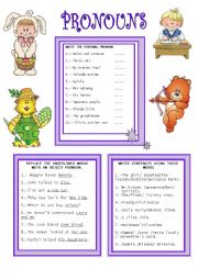 English Worksheet: PRONOUNS