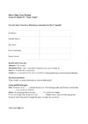 English Worksheet: How I met your mother, season 1, episode2