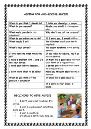 English Worksheet: Asking for and Giving Advice