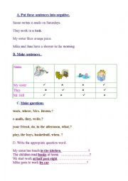 English Worksheet: present simple all forms