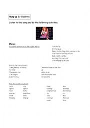 English Worksheet: Hung up by Madonna