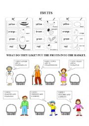 English Worksheet: Fruits