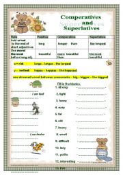 English Worksheet: Comparatives and Superlatives