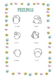 English Worksheet: Drawing the Feelings 