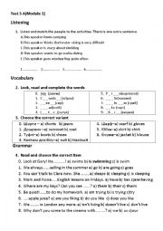 English Worksheet: Upstream A1+ test3A