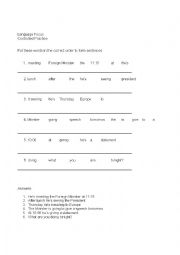 English Worksheet: Put sentences in the correct order