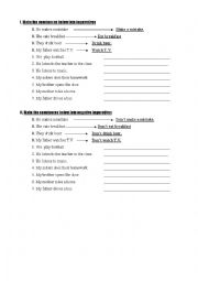 English Worksheet: Imperative Exercises