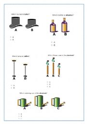 English Worksheet: taller or shorter and shortest-1