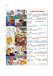 English Worksheet: Garfields Sunday Routine