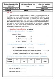 English Worksheet: exam 7th year