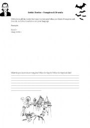 English Worksheet: Gothic Stories & Vampires