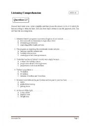 the listening test for the English Examination, Intermediate Two. (part two)