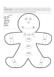 English Worksheet: Gingerbread Sight Words