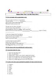 English Worksheet: Song : Happy New Year by Nat King Cole
