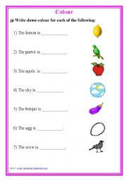 English Worksheet: Colour 