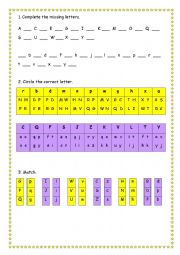 English Worksheet: alphabet exercises