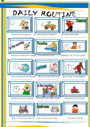 English Worksheet: Daily life