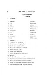 English Worksheet: midterm