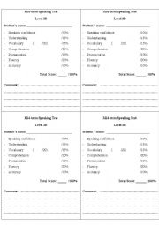 English Worksheet: sample grading for speaking test