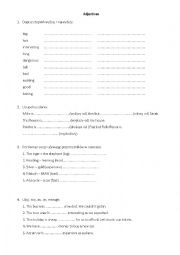 English Worksheet: adjectives - comparison exercises
