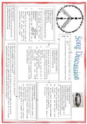 English Worksheet: DISCUSSION Imagine Song by John Lennon - Part Three