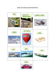 English Worksheet: KINDS OF VEHICLES AND TRANSPORT 6