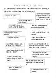 English Worksheet: good citizen worksheet