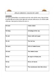 English Worksheet: English Breakfast collocation cards 