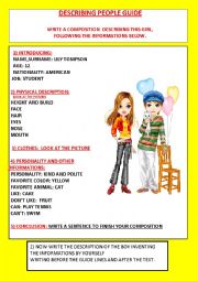 English Worksheet: describing people guide lines