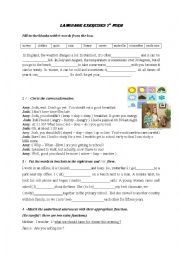 English Worksheet: language 7th form