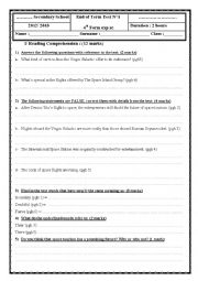English Worksheet: End of term test 1 bac