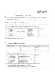 English Worksheet: Lesson12p50 1st form :  Love boat 