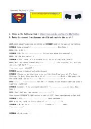 English Worksheet: LOIS INTERVIEWS SUPERMAN