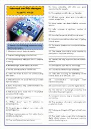 English Worksheet: INTERNET AND LIFE CHANGES- PASSIVE VOICE