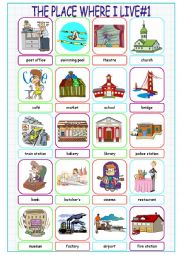 English Worksheet: The Place Where I Live (Picture Dictionary#1)