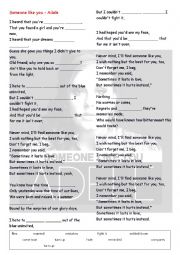 English Worksheet: Someone like you