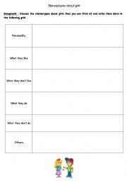 English Worksheet: Gender stereotypes