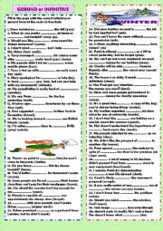 English Worksheet: Gerund or infinitive (+ key)