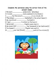 English Worksheet: present simple