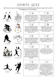 English Worksheet: Sports Quiz